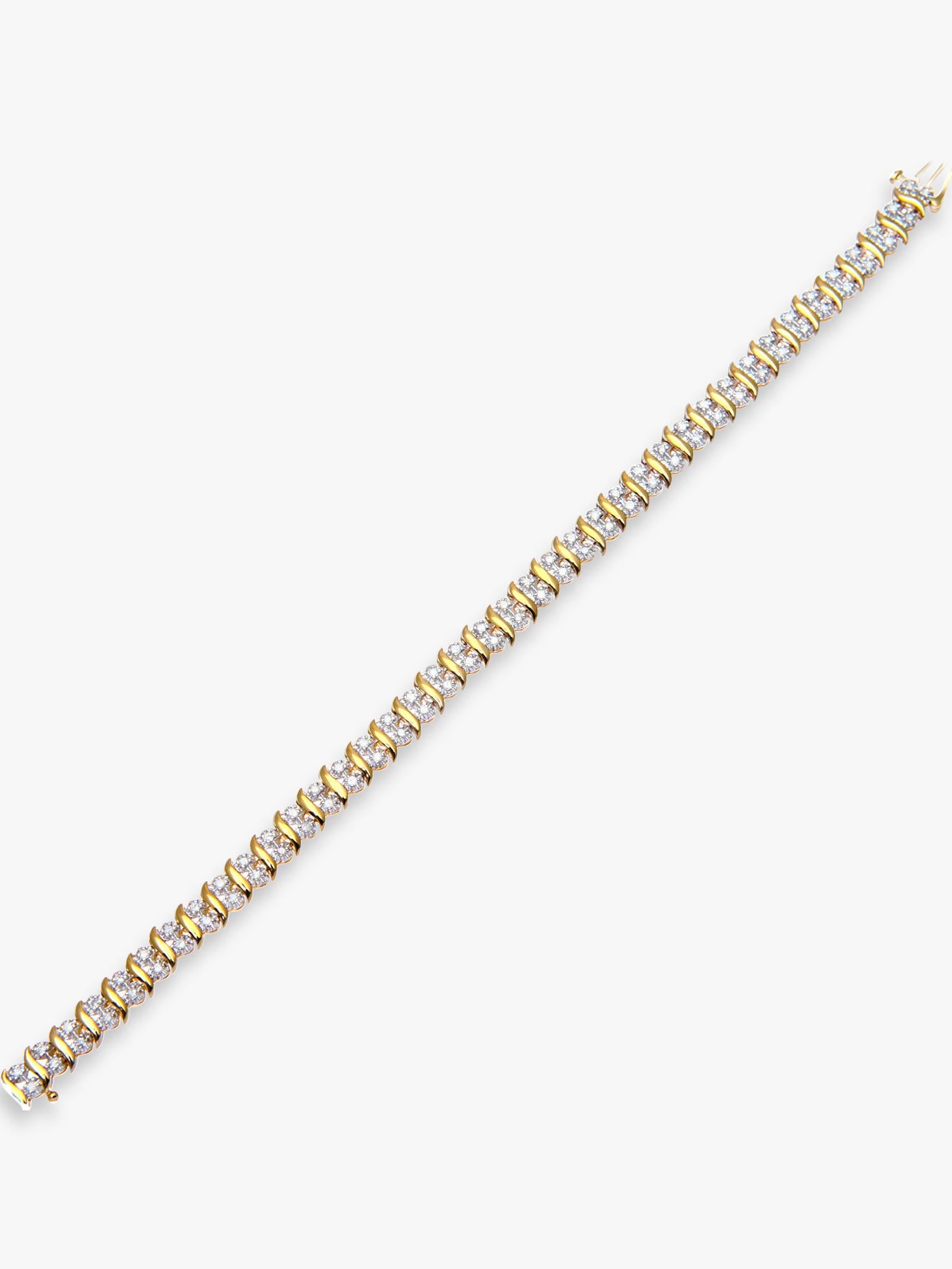 Mogul 9ct gold double row tennis bracelet 1ct diamonds, UK version