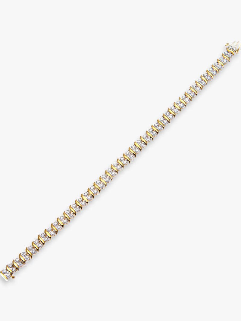 Mogul 9ct gold double row tennis bracelet 1ct diamonds, UK version