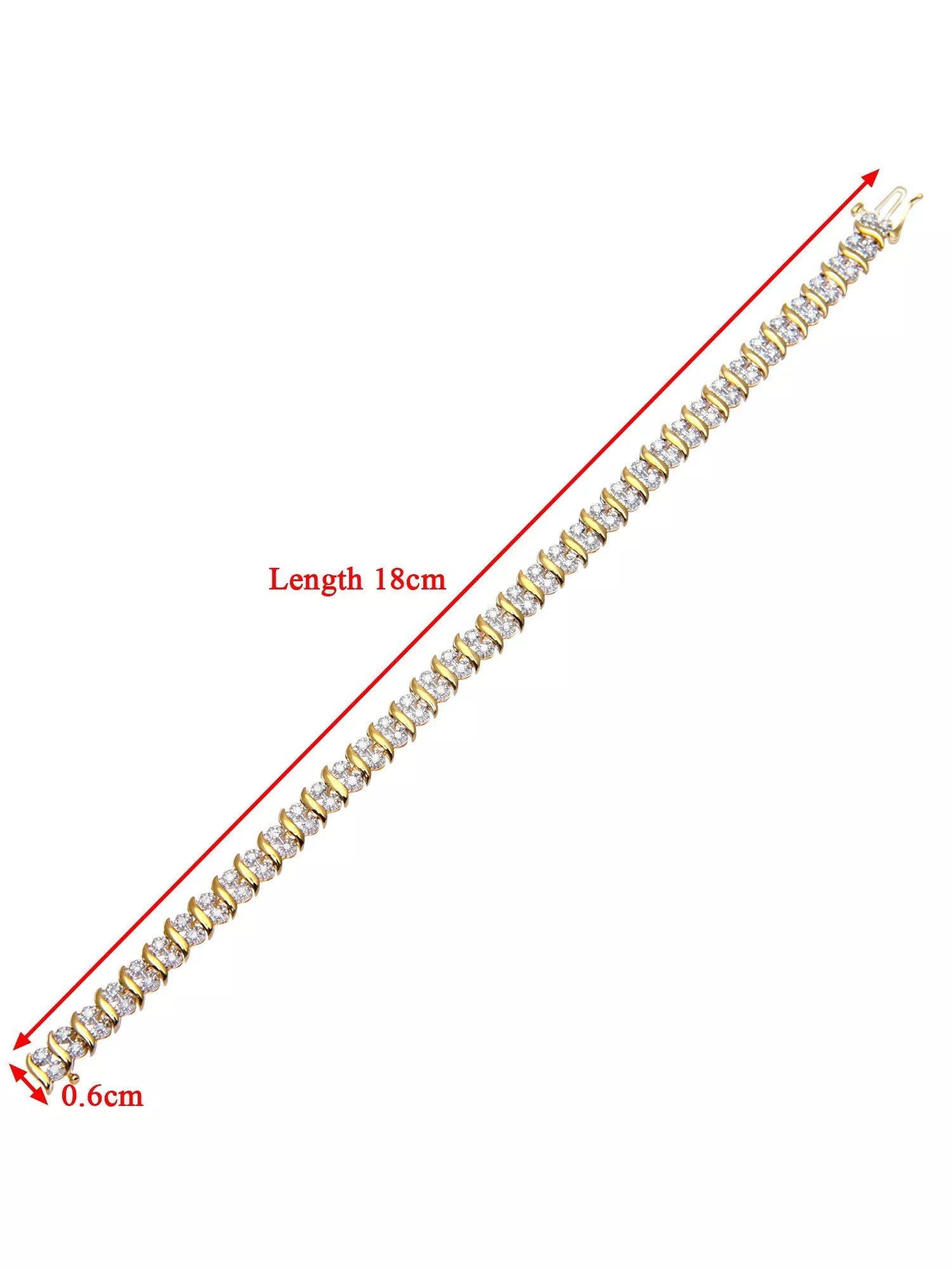 Mogul 9ct gold double row tennis bracelet 1ct diamonds, UK version