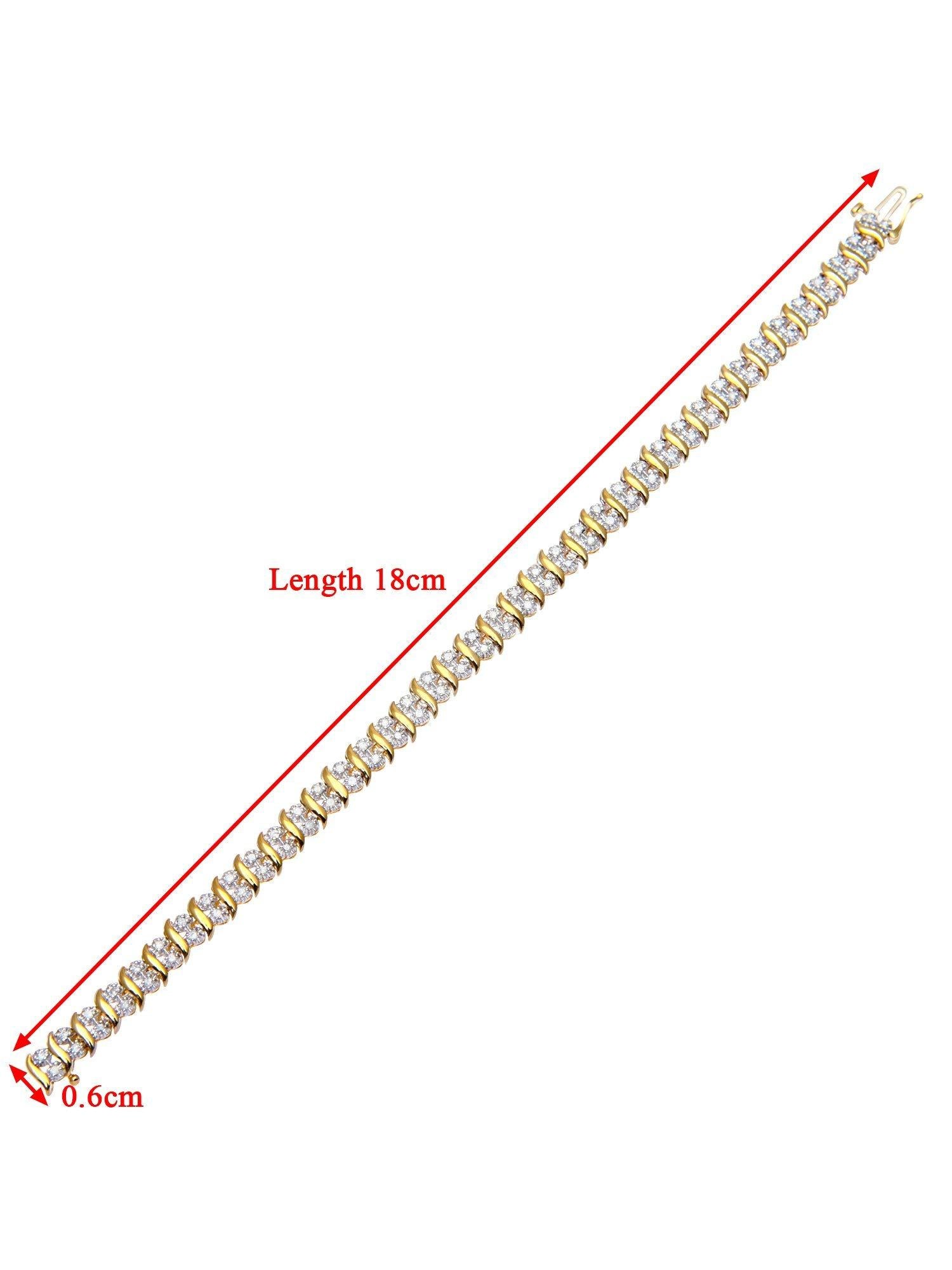 Mogul 9ct gold double row tennis bracelet 1ct diamonds, UK version