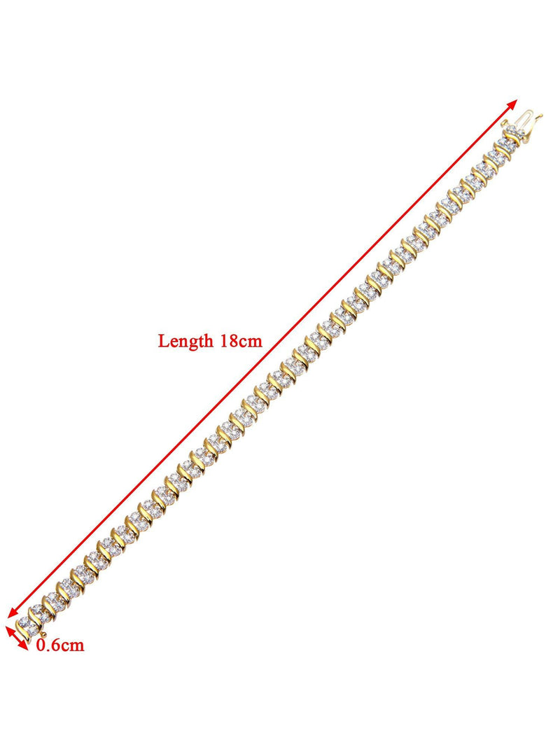 Mogul 9ct gold double row tennis bracelet 1ct diamonds, UK version