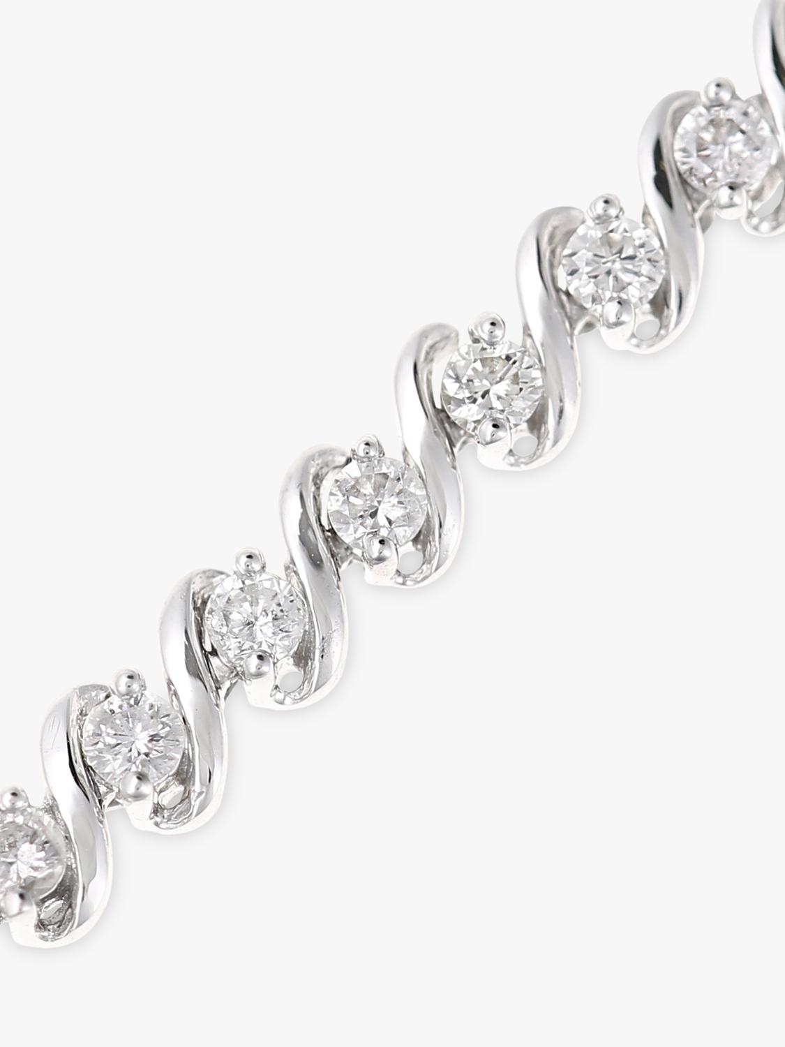 Mogul diamond tennis bracelet 2.0ct white gold, imported from the UK