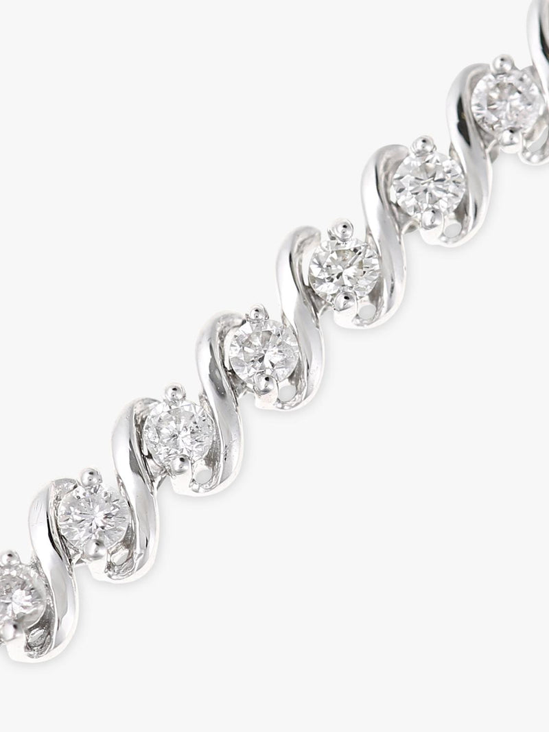 Mogul diamond tennis bracelet 2.0ct white gold, imported from the UK