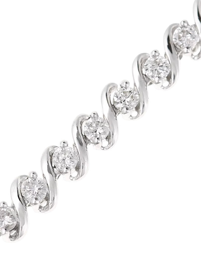 Mogul diamond tennis bracelet 2.0ct white gold, imported from the UK