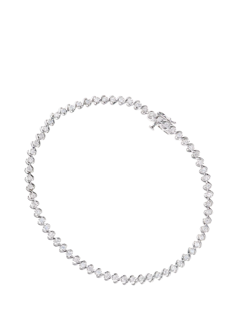 Mogul diamond tennis bracelet 9ct white gold 1.15ct (British brand)