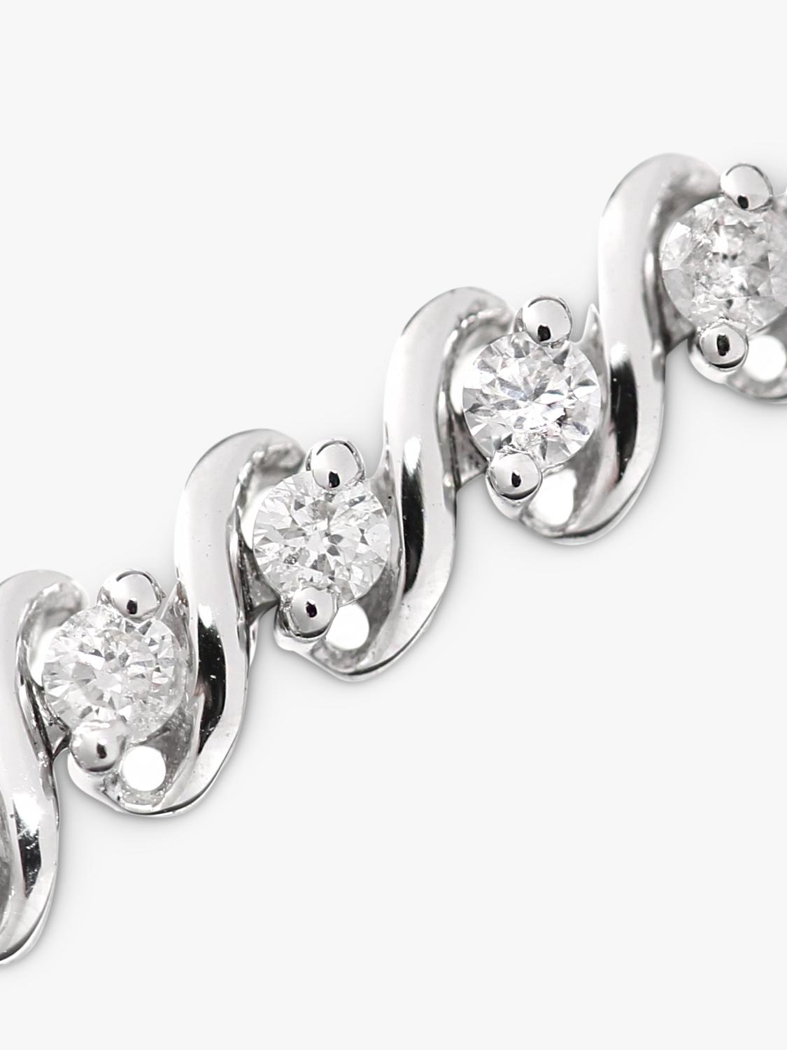 Mogul diamond tennis bracelet 9ct white gold 1.15ct (British brand)