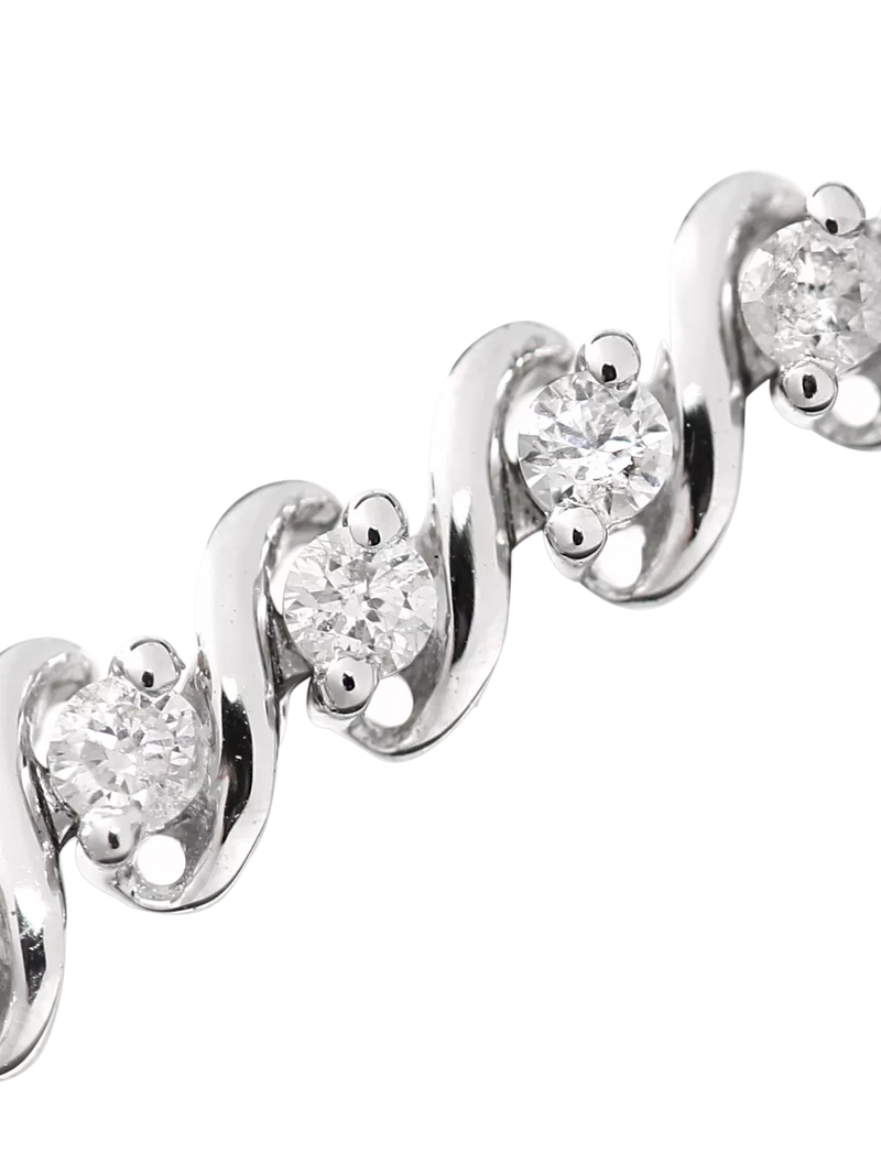 Mogul diamond tennis bracelet 9ct white gold 1.15ct (British brand)