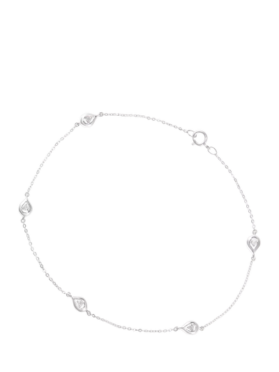 John Lewis Mogul 9ct White Gold Diamond Teadrop Station Bracelet- Buy online at McGrocer