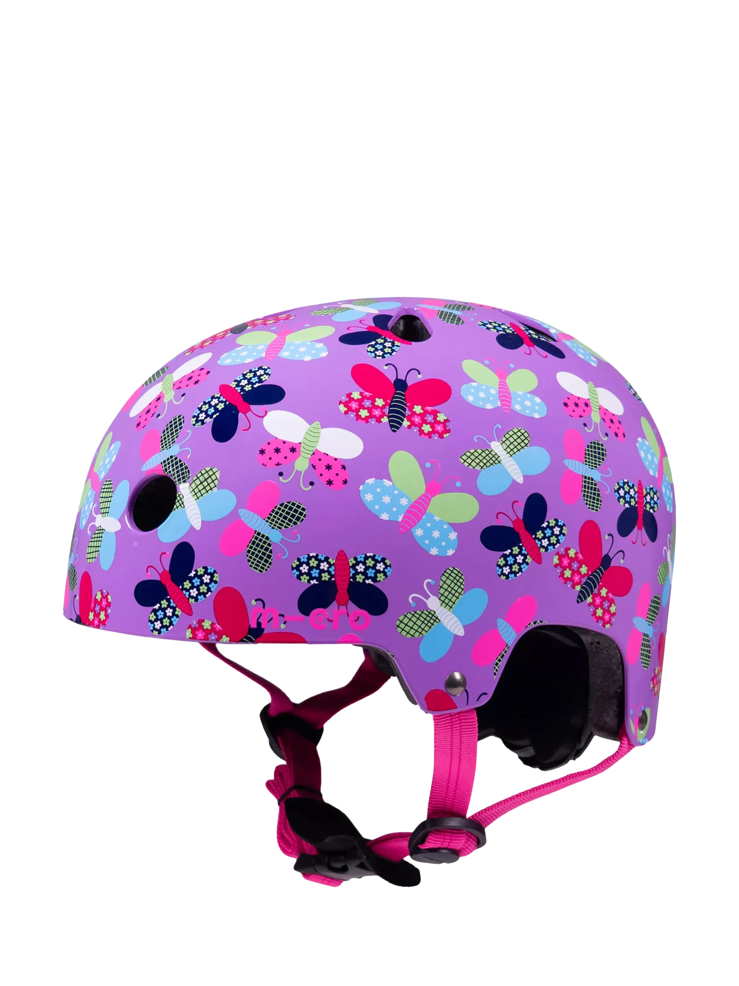 Micro Scooters kids purple safety helmet with rear light, imported from the UK