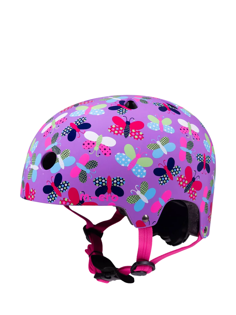 Micro Scooters kids purple safety helmet with rear light, imported from the UK