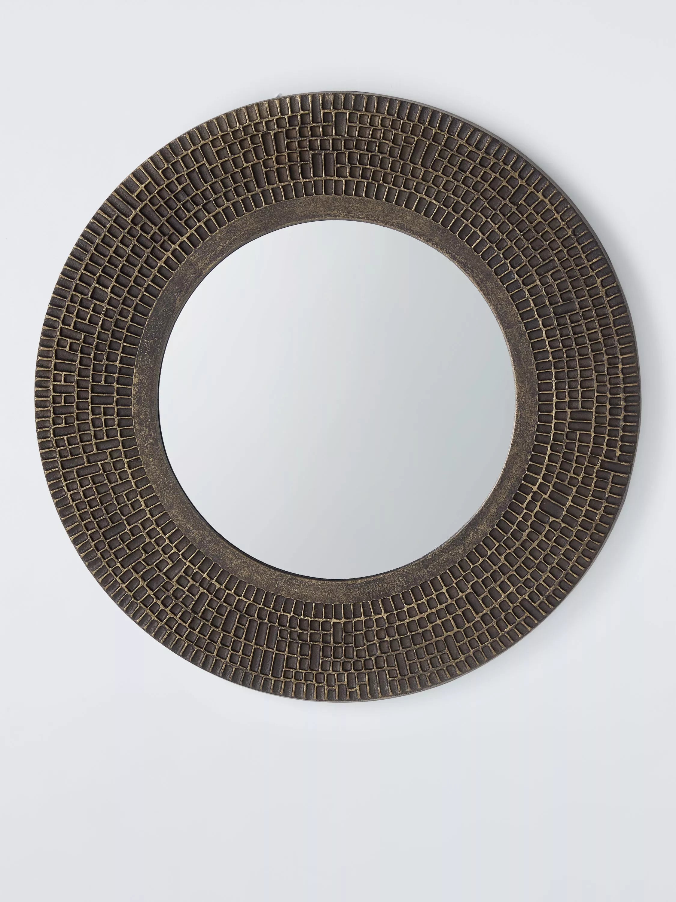 John Lewis Autumn Fusion round wall mirror 65cm antique brass - British product