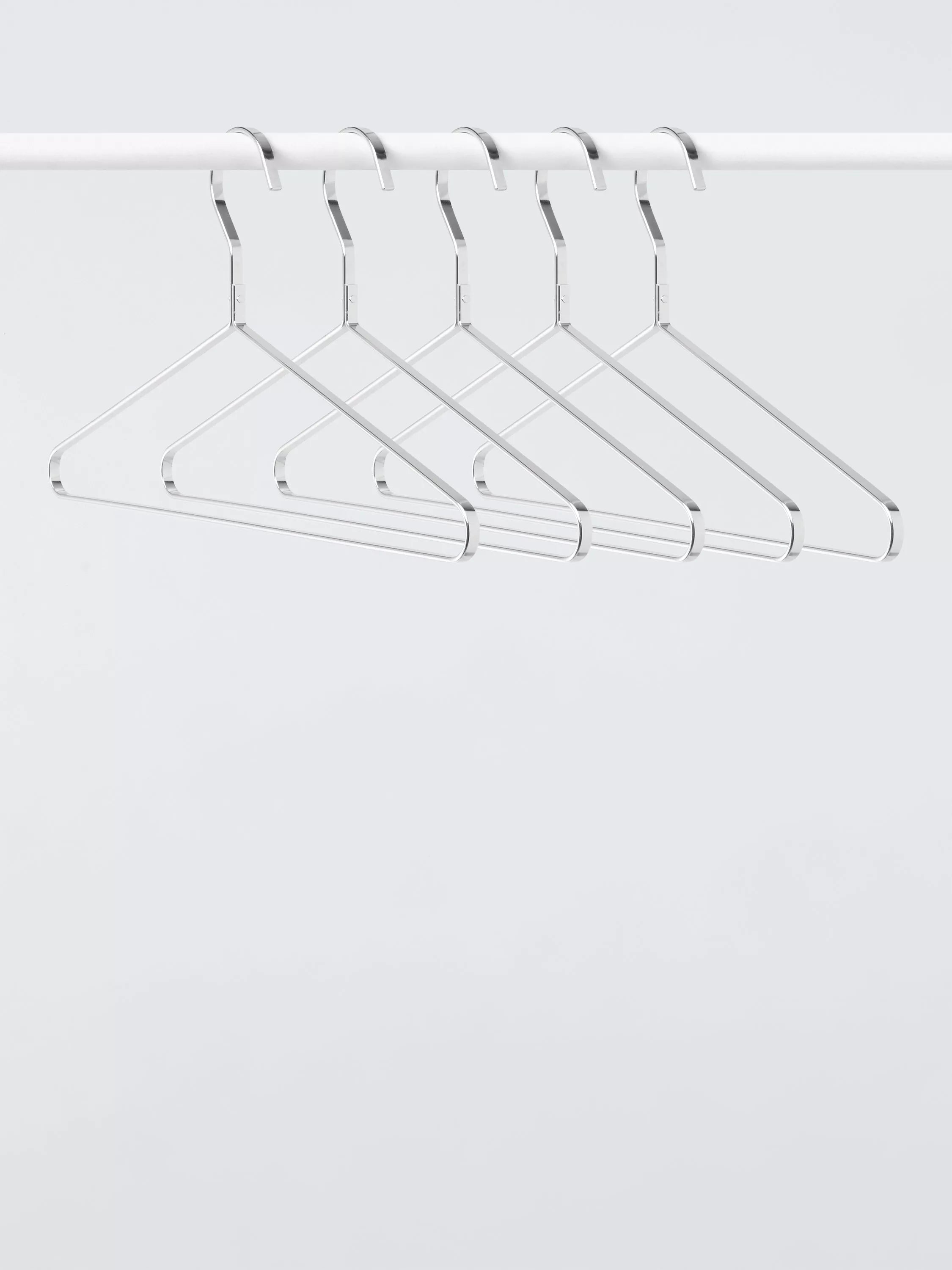 John Lewis chrome clothes hanger set of 5, imported from the UK