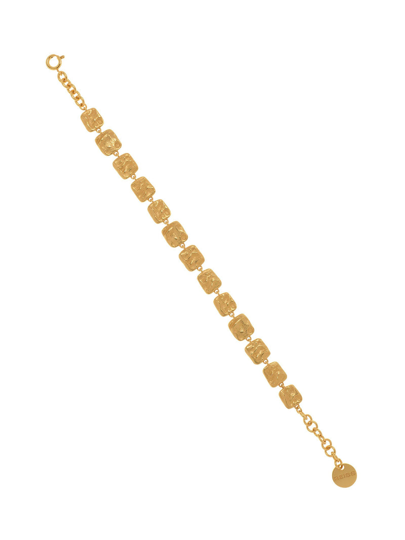 Reiss Millie Molten Square Chain bracelet in gold, UK version