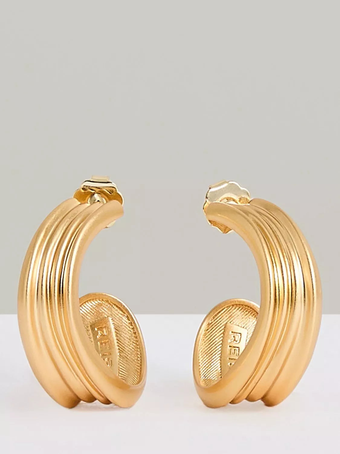 Reiss Flavia Fluid hoop earrings gold toned (British brand)