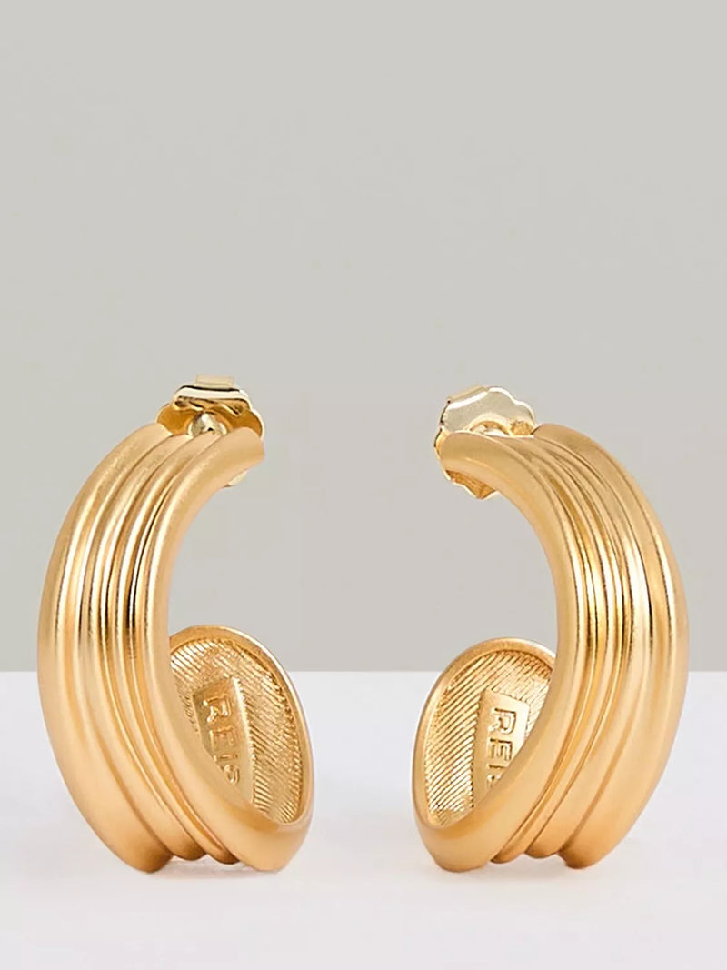 Reiss Flavia Fluid hoop earrings gold toned (British brand)