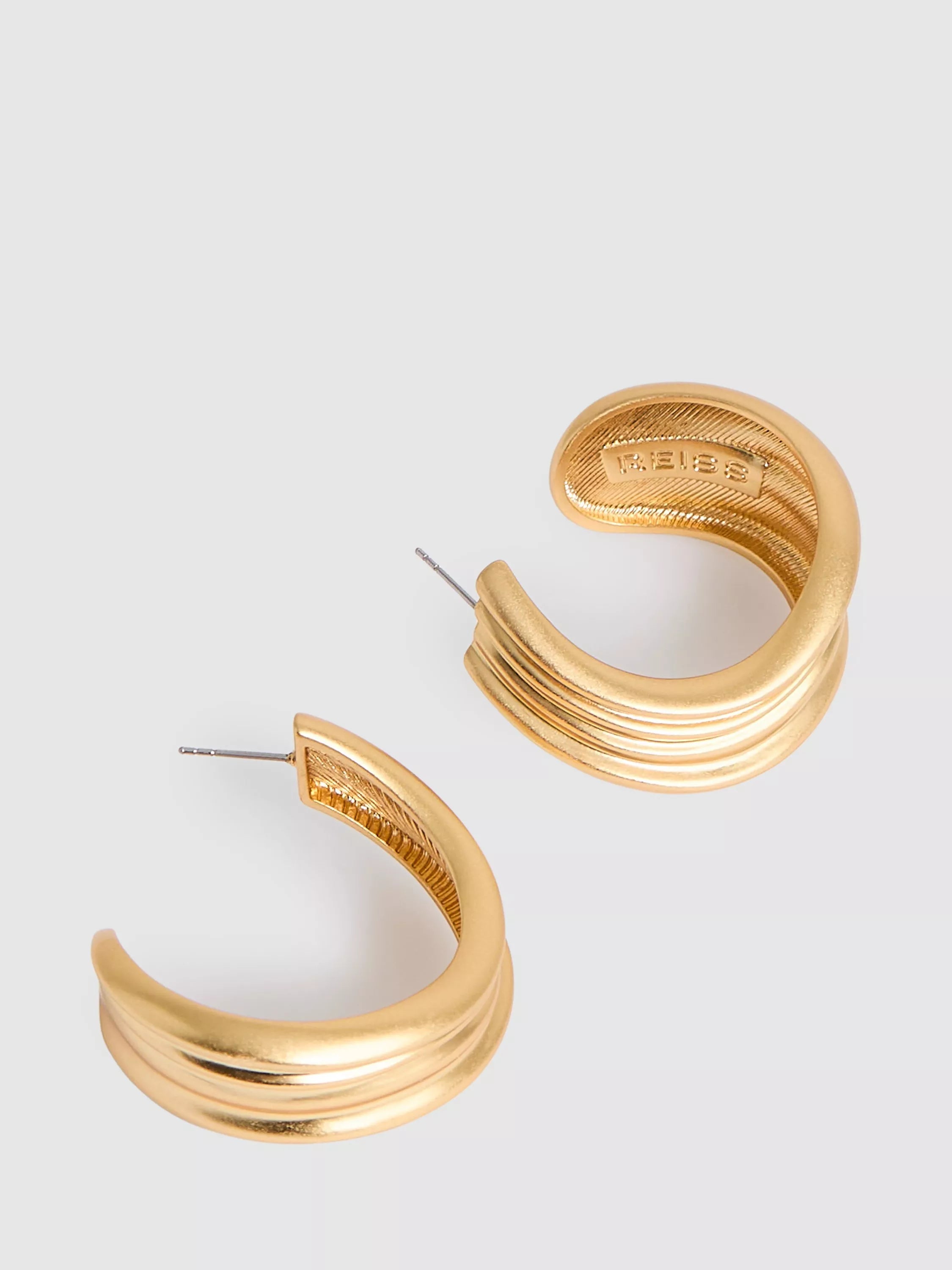 Reiss Flavia Fluid hoop earrings gold toned (British brand)