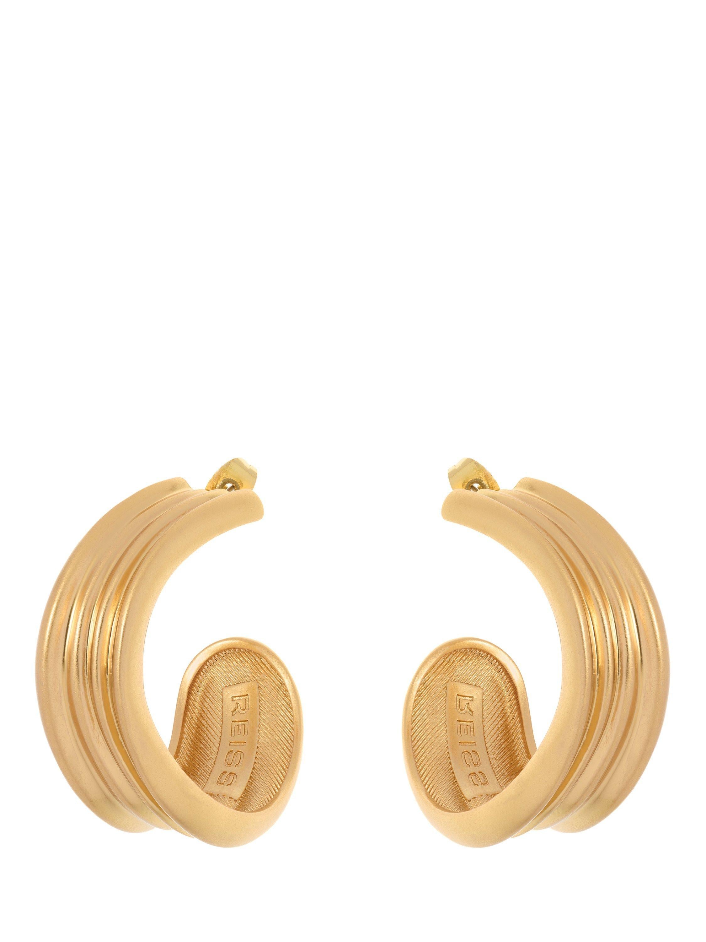 Reiss Flavia Fluid hoop earrings gold toned (British brand)