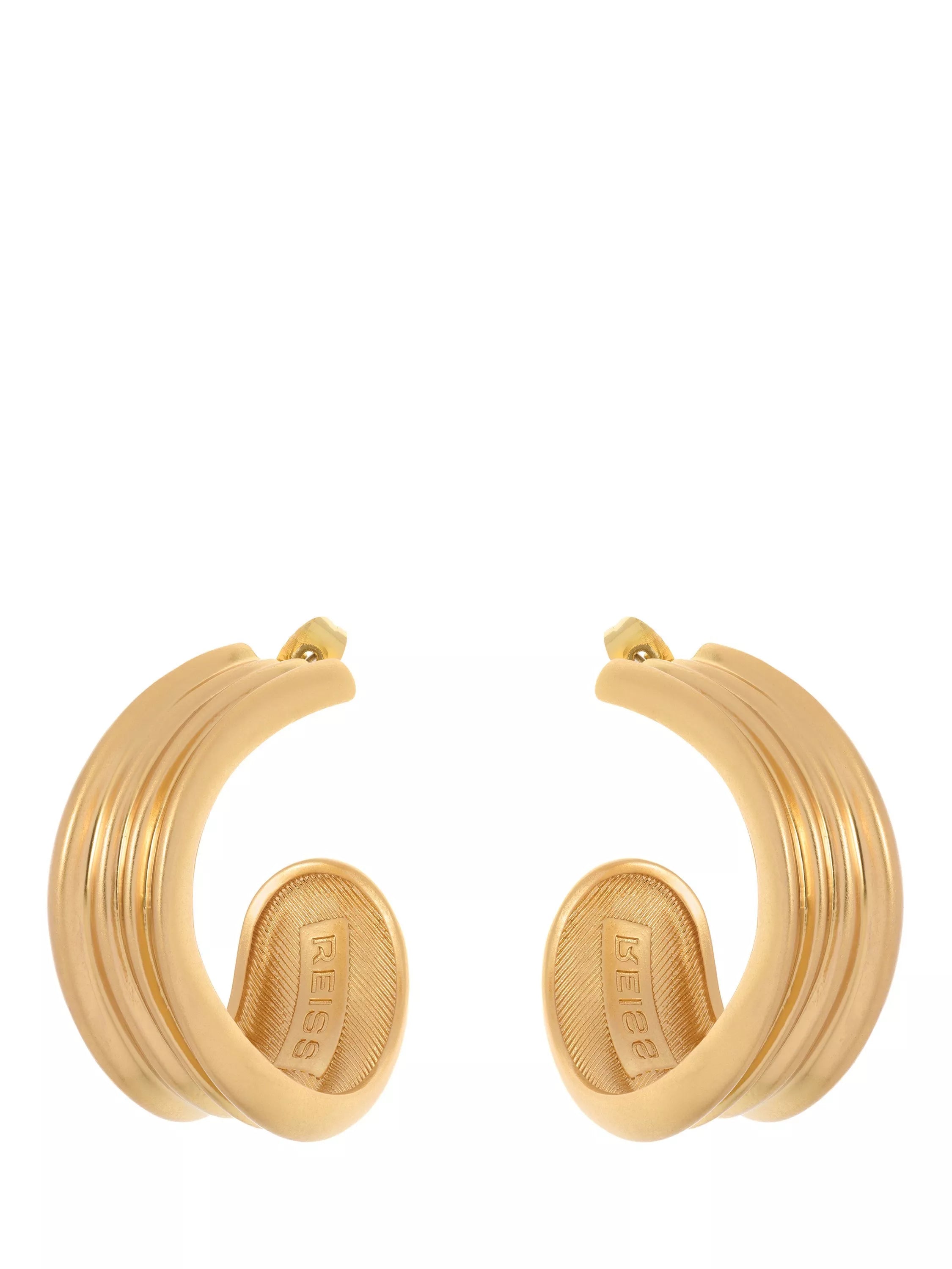 Reiss Flavia Fluid hoop earrings gold toned (British brand)