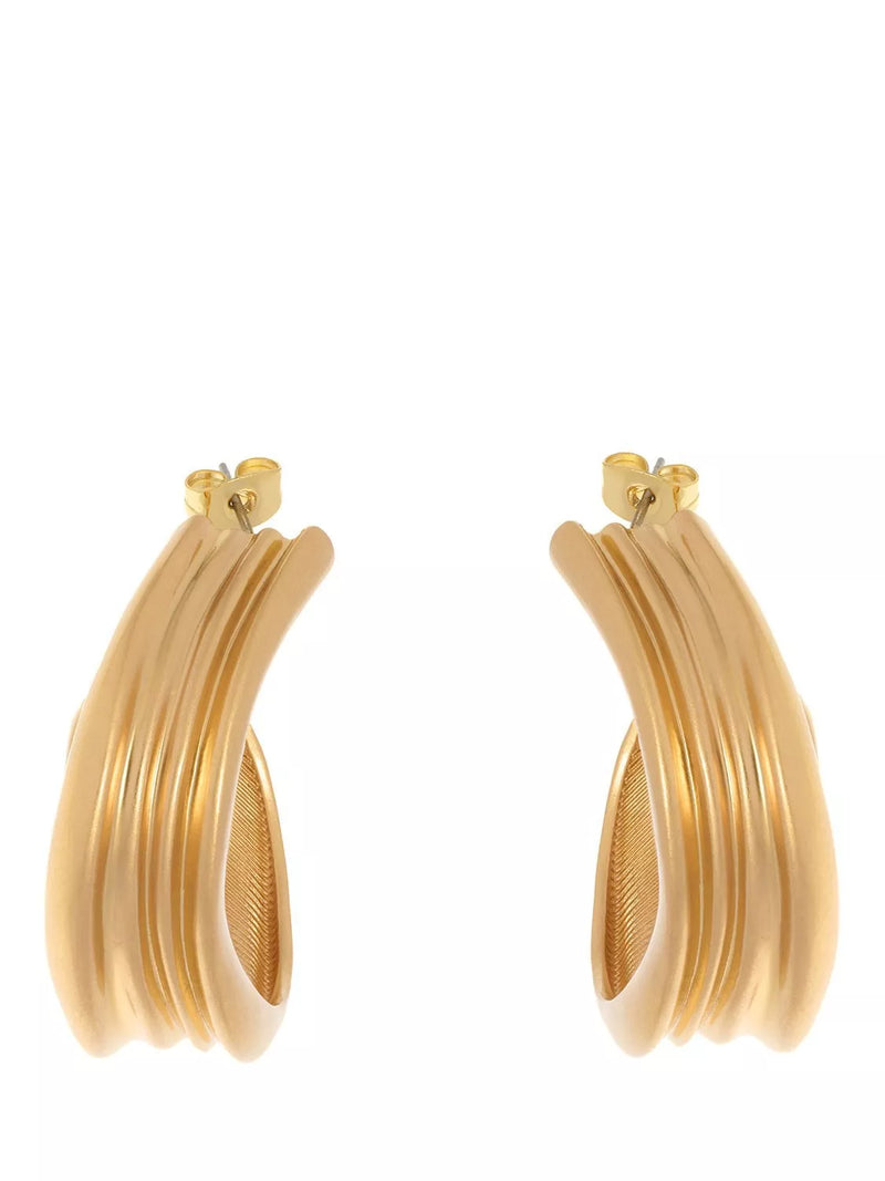 Reiss Flavia Fluid hoop earrings gold toned (British brand)