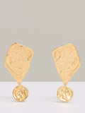 Reiss Mason Molten drop earrings gold large - British product
