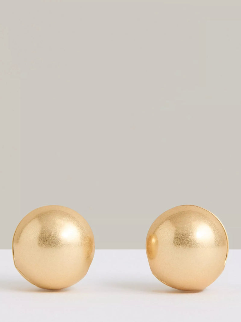 Reiss Pollie Polished Ball Huggie Hoop Earrings