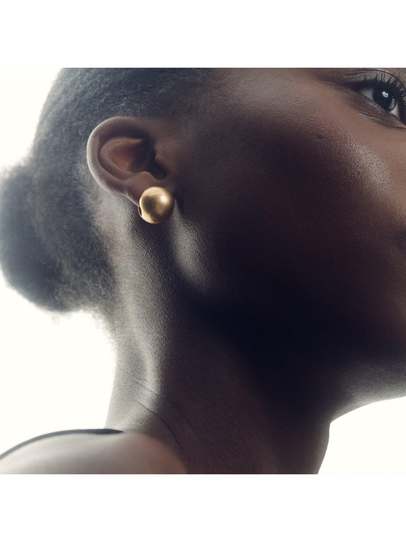 Reiss Pollie polished ball huggie hoop earrings gold tone - British product