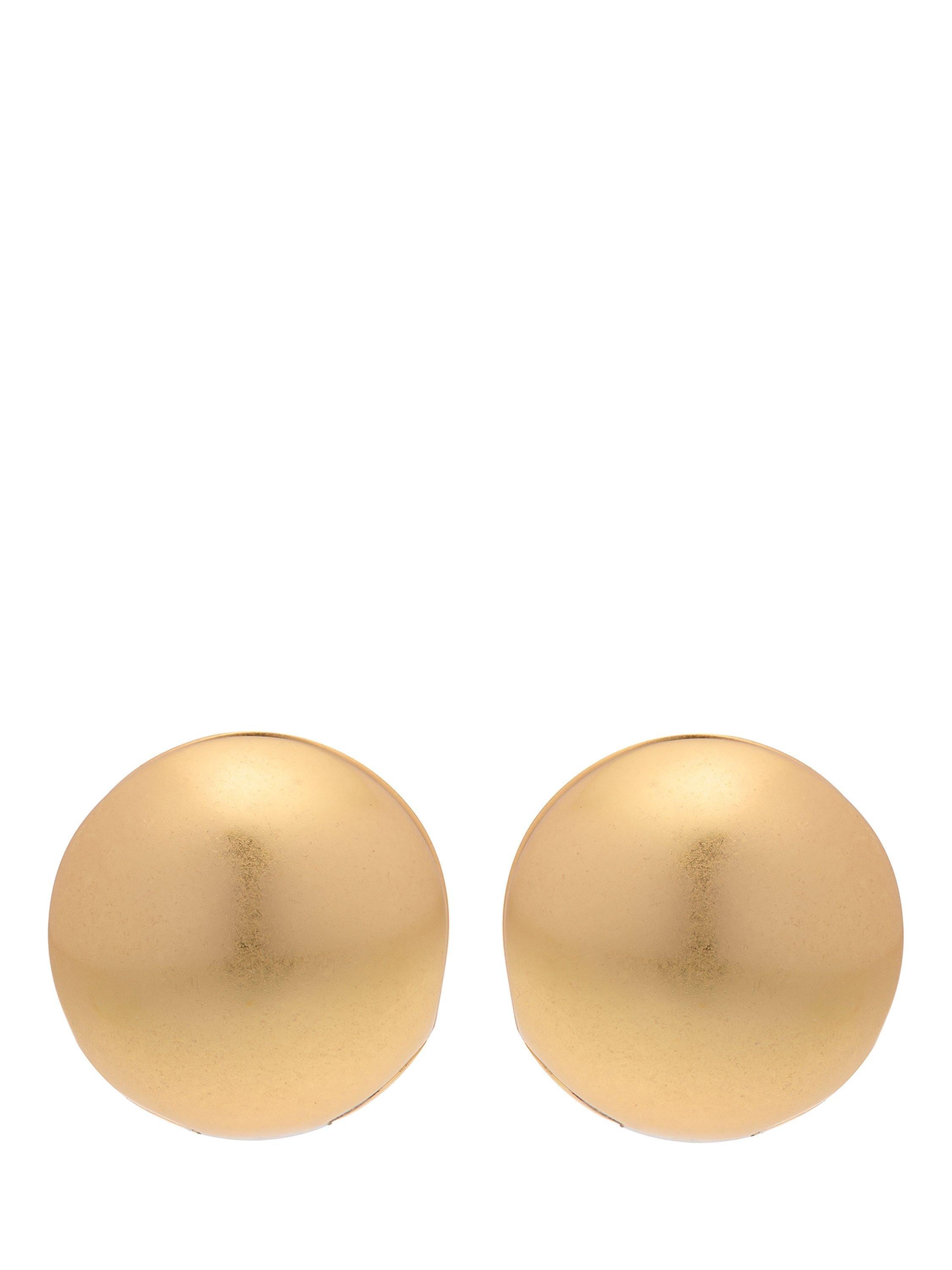 Reiss Pollie polished ball huggie hoop earrings gold tone - British product