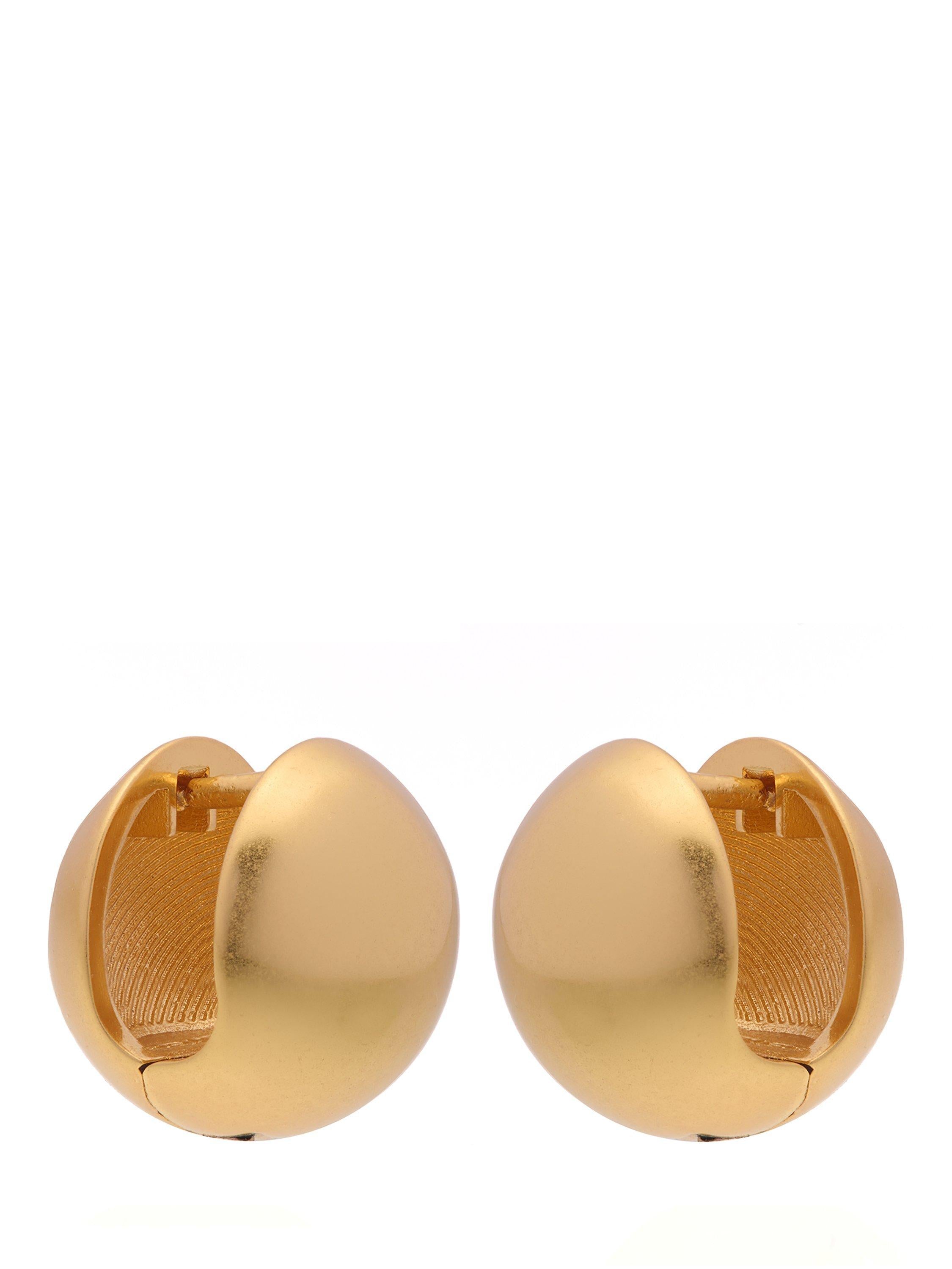 Reiss Pollie polished ball huggie hoop earrings gold tone - British product
