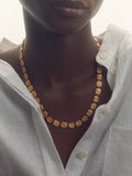 Reiss Mila Molten Square gold necklace, imported from the UK