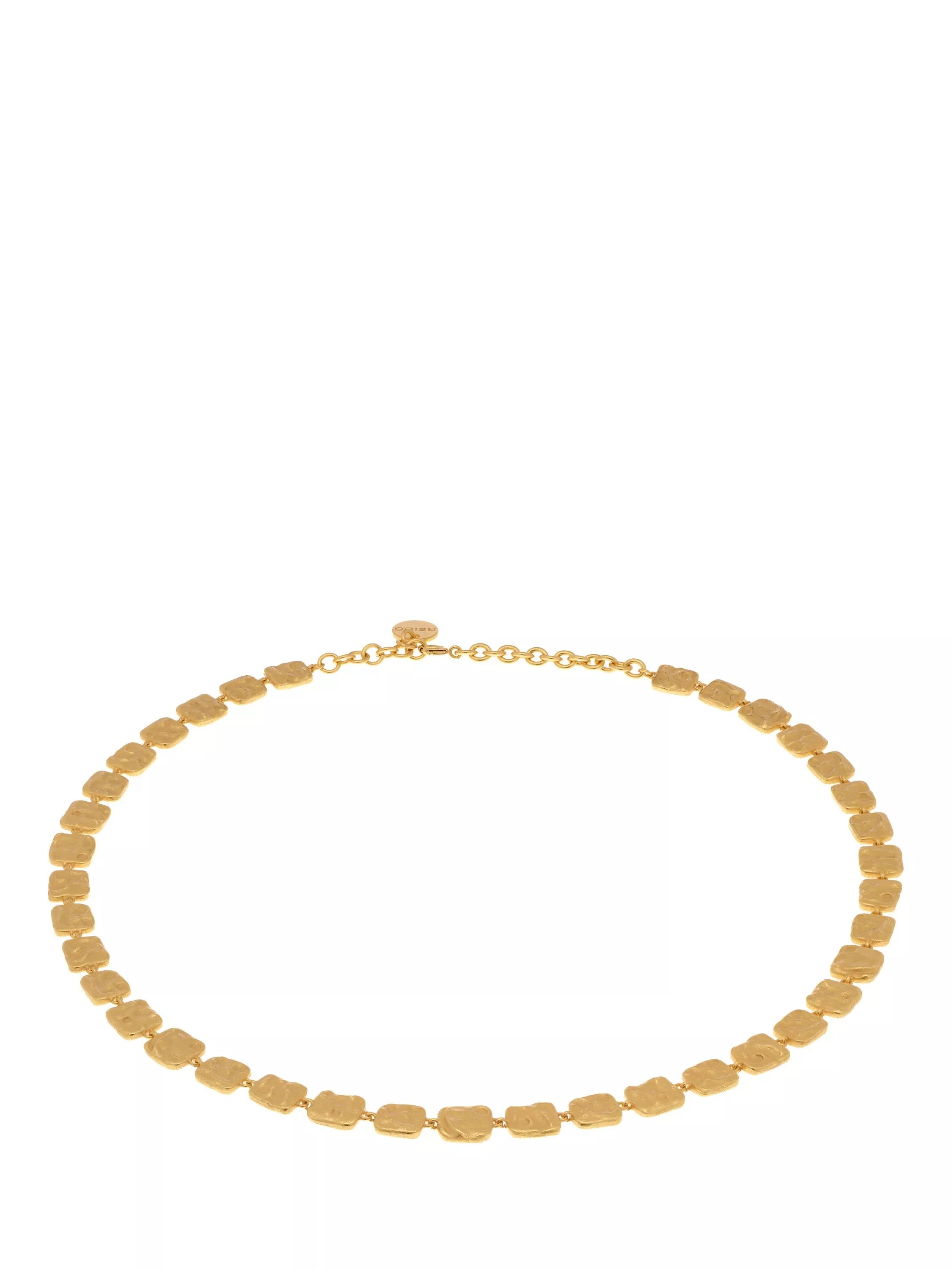 Reiss Mila Molten Square gold necklace, imported from the UK