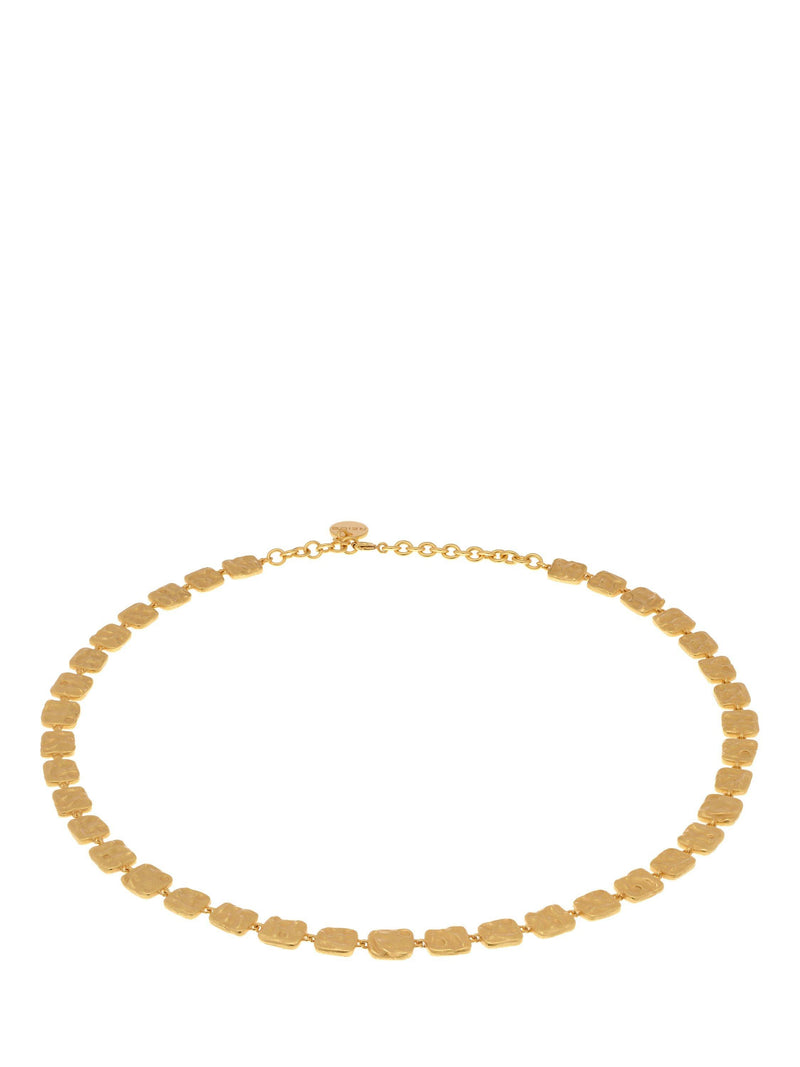 Reiss Mila Molten Square gold necklace, imported from the UK