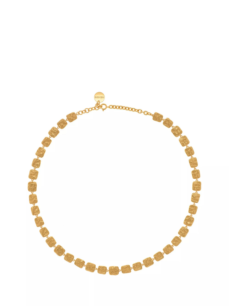 Reiss Mila Molten Square gold necklace, imported from the UK
