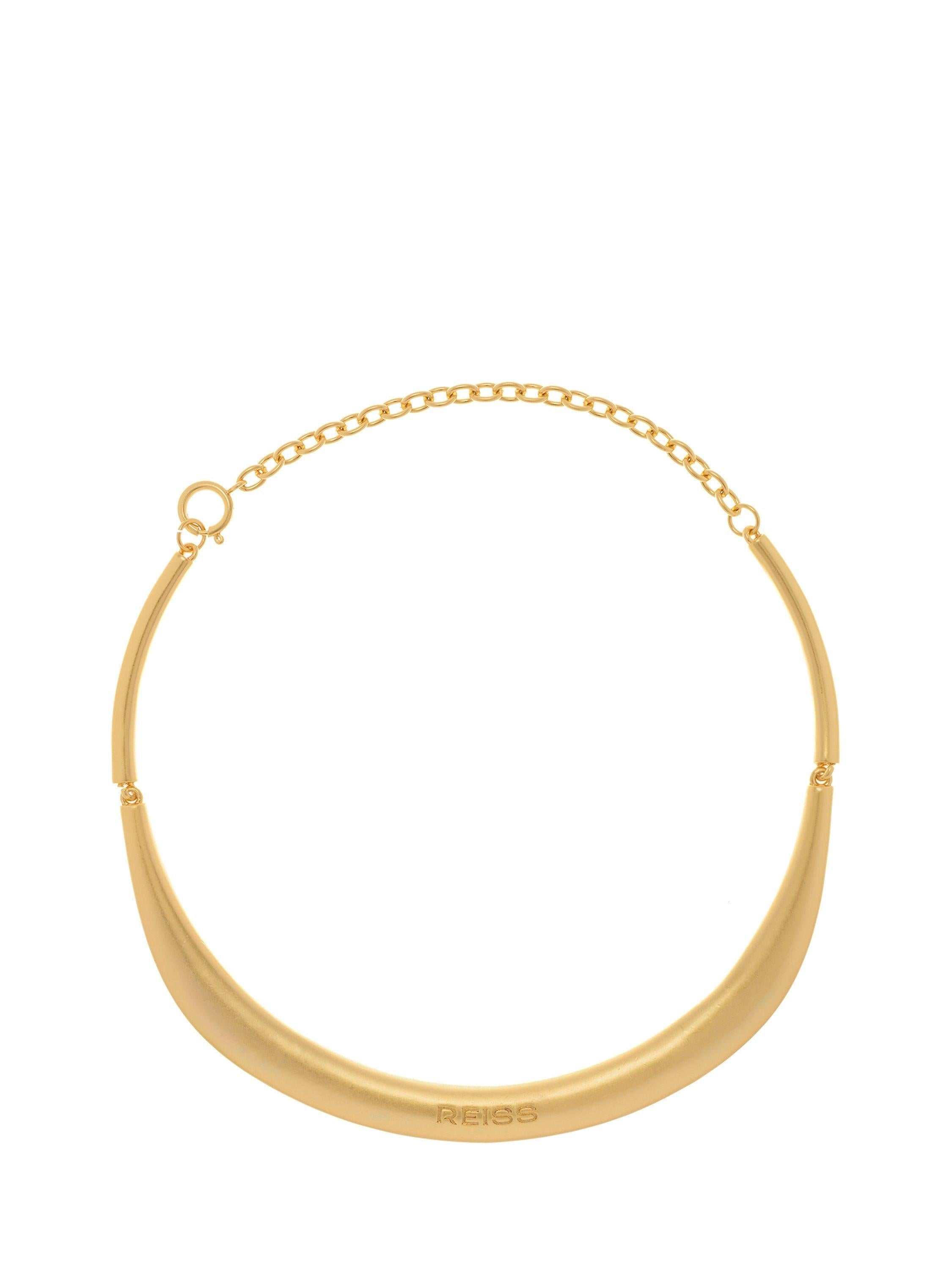 Reiss Poppy curve choker gold tone (British brand)