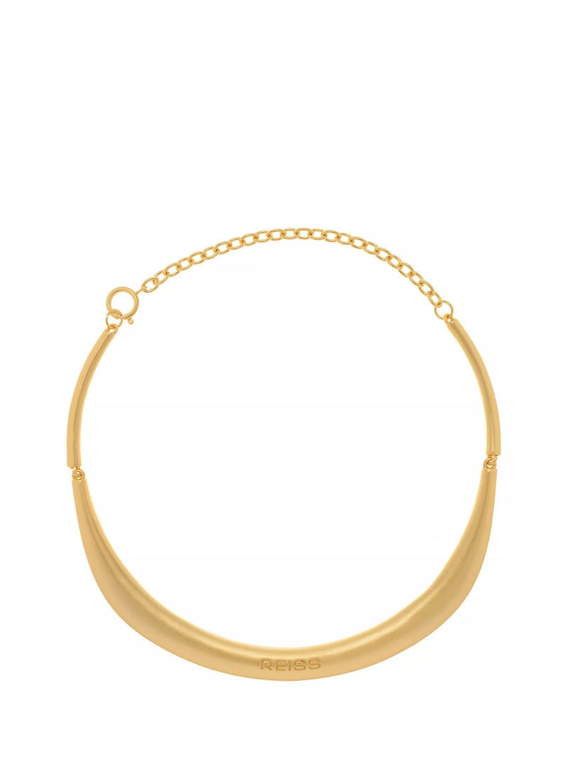 Reiss Poppy curve choker gold tone (British brand)