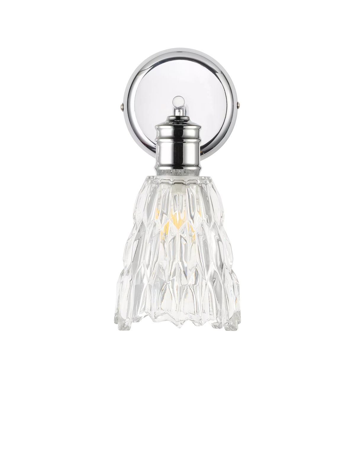 John Lewis Marlow crystal glass wall light chrome, imported from the UK