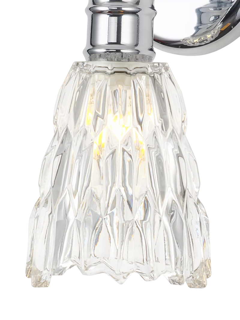 John Lewis Marlow crystal glass wall light chrome, imported from the UK