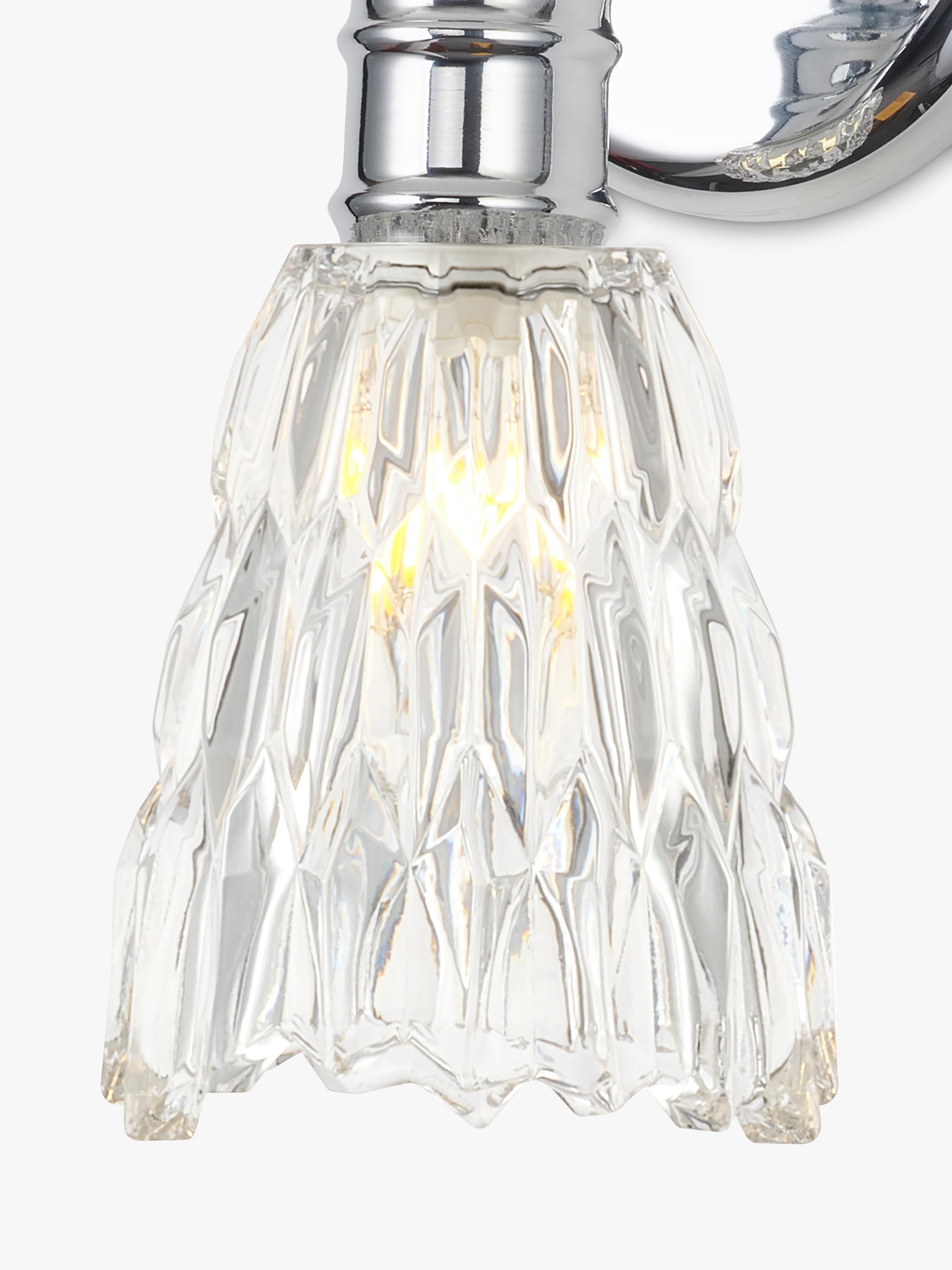 John Lewis Marlow crystal glass wall light chrome, imported from the UK