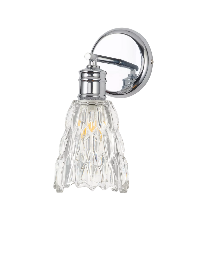 John Lewis Marlow crystal glass wall light chrome, imported from the UK