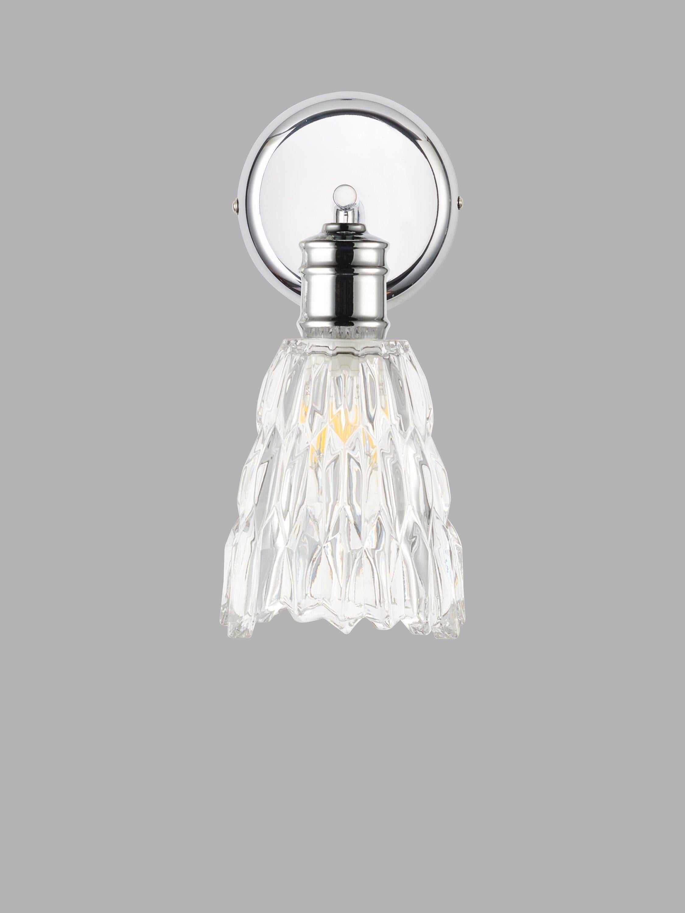 John Lewis Marlow crystal glass wall light chrome, imported from the UK