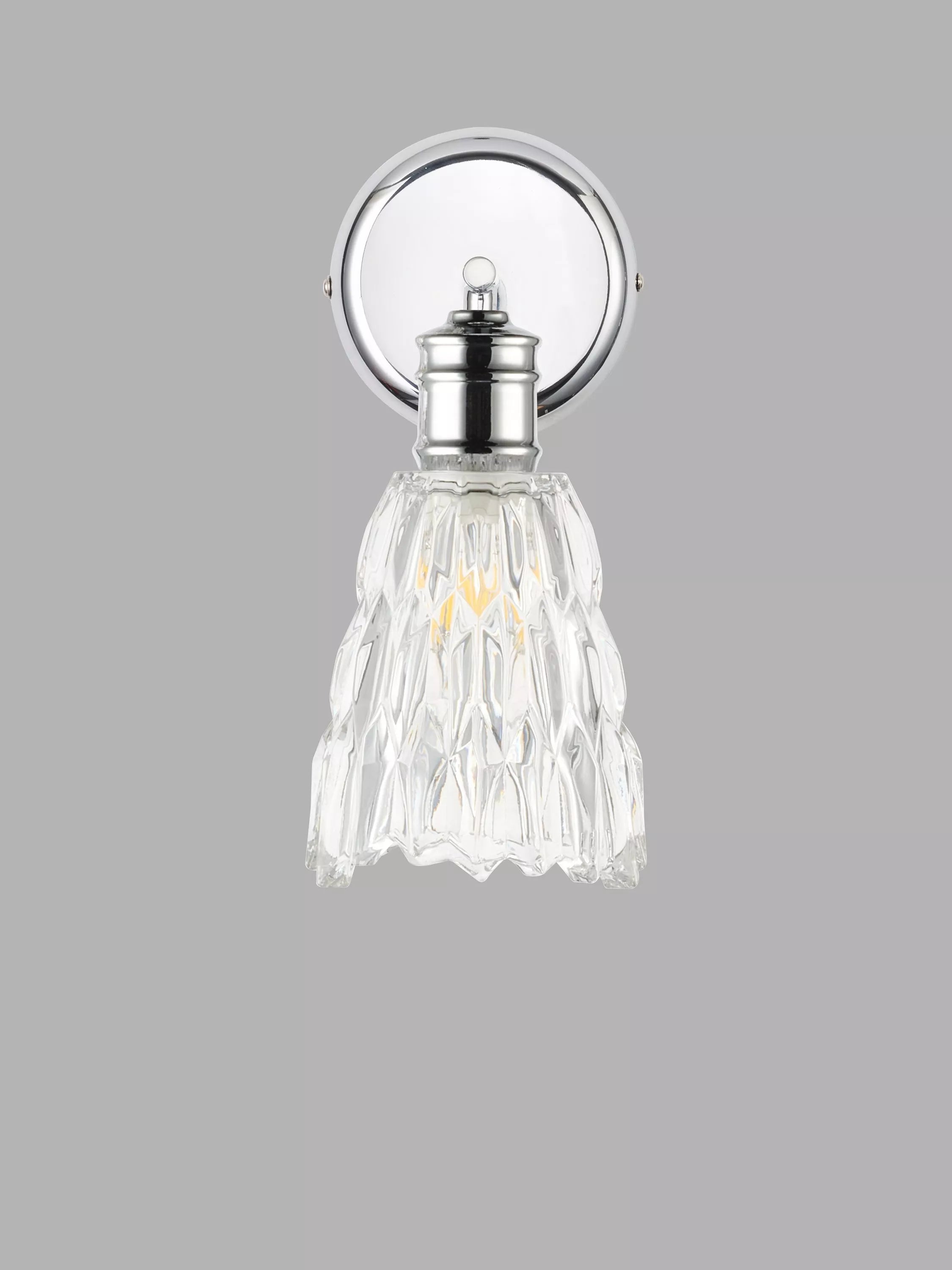 John Lewis Marlow crystal glass wall light chrome, imported from the UK