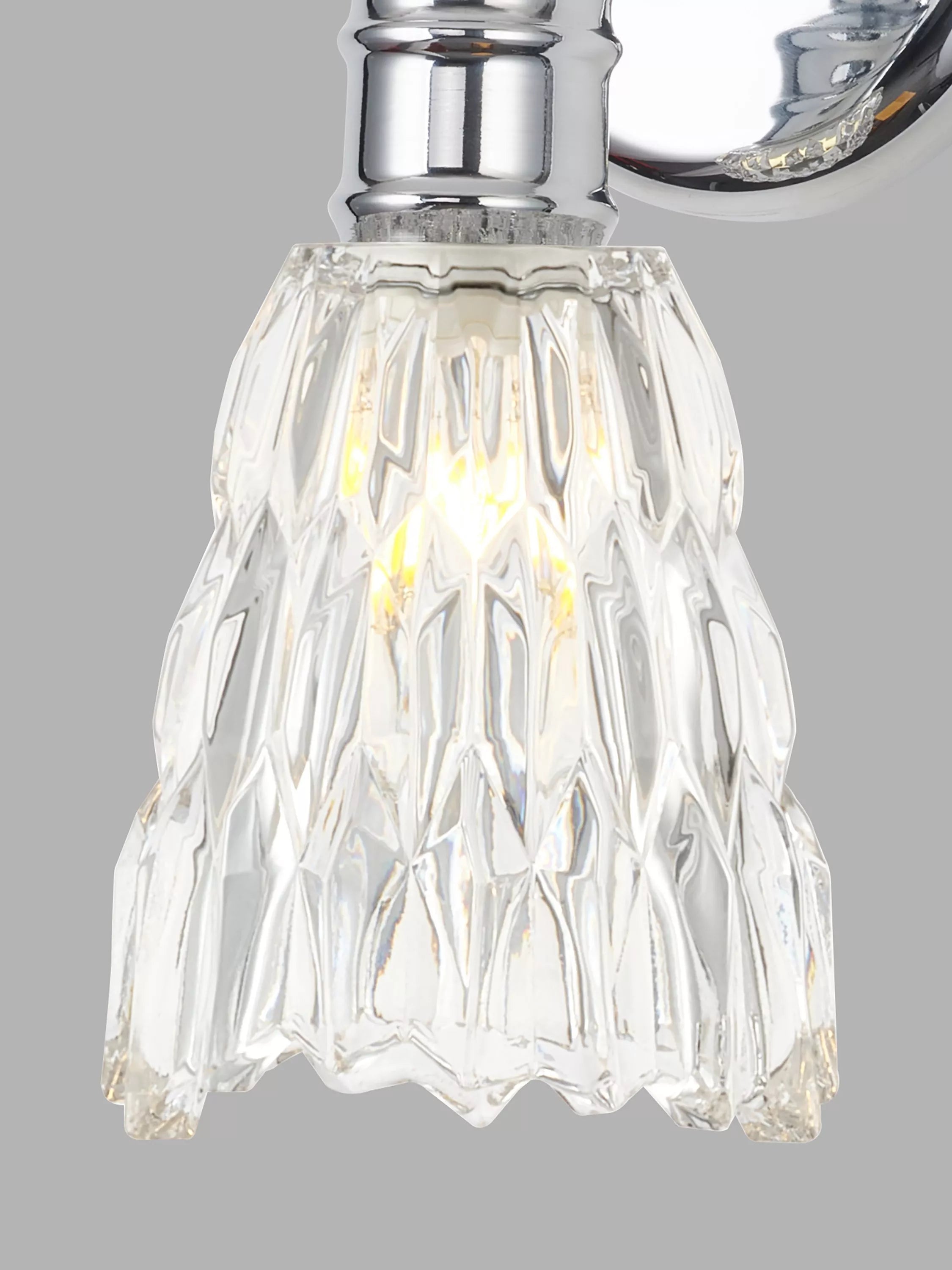 John Lewis Marlow crystal glass wall light chrome, imported from the UK