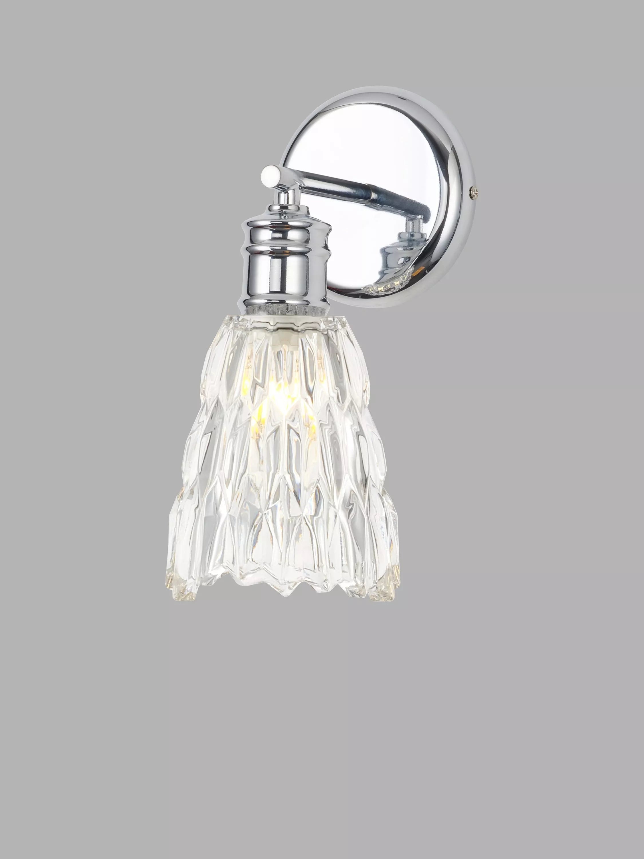 John Lewis Marlow crystal glass wall light chrome, imported from the UK