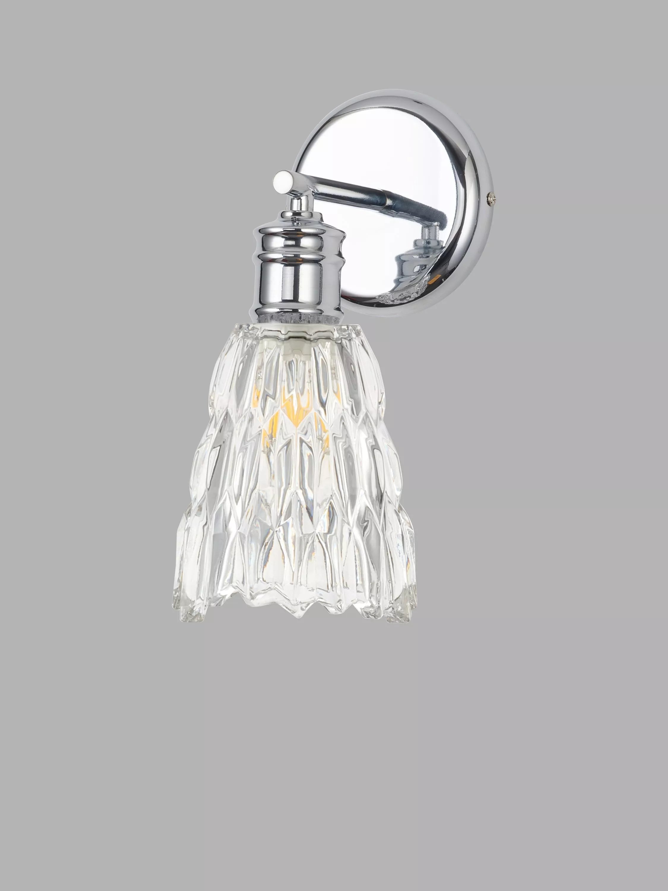 John Lewis Marlow crystal glass wall light chrome, imported from the UK