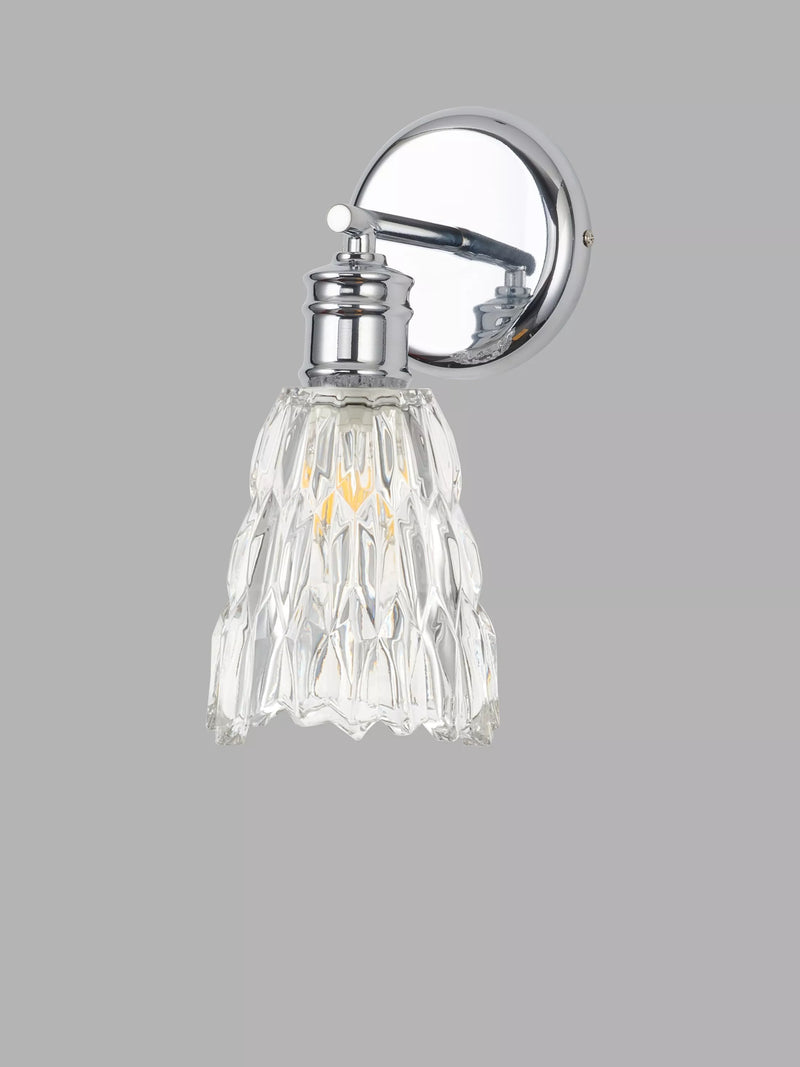 John Lewis Marlow crystal glass wall light chrome, imported from the UK