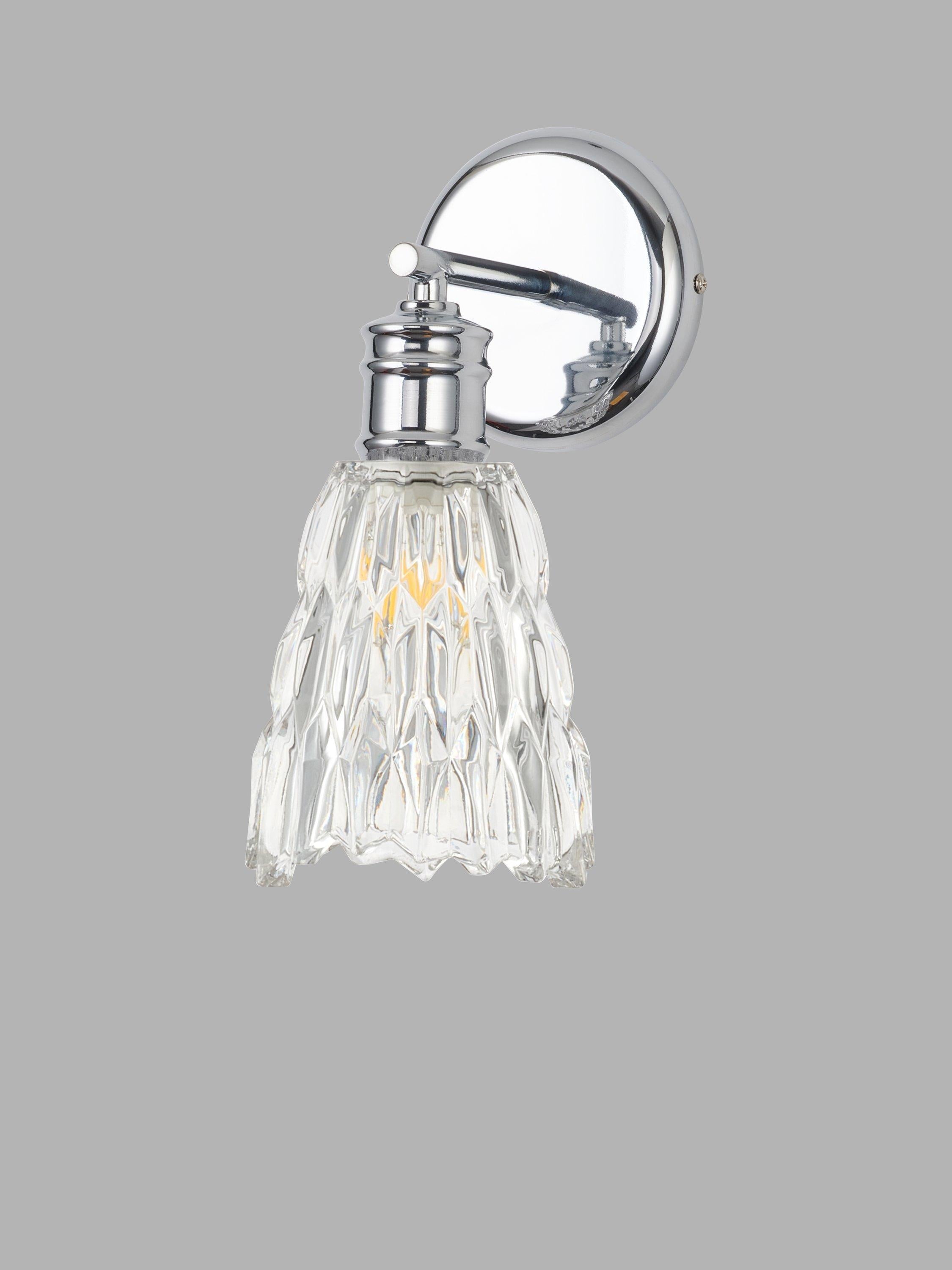 John Lewis Marlow crystal glass wall light chrome, imported from the UK