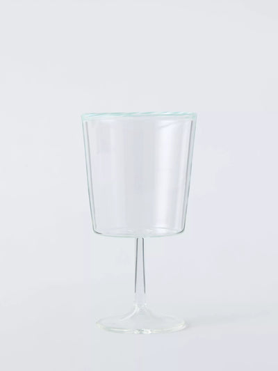 John Lewis John Lewis Stripe Rim Wine Glass, Light Blue/Clear, 310ml- Buy online at McGrocer