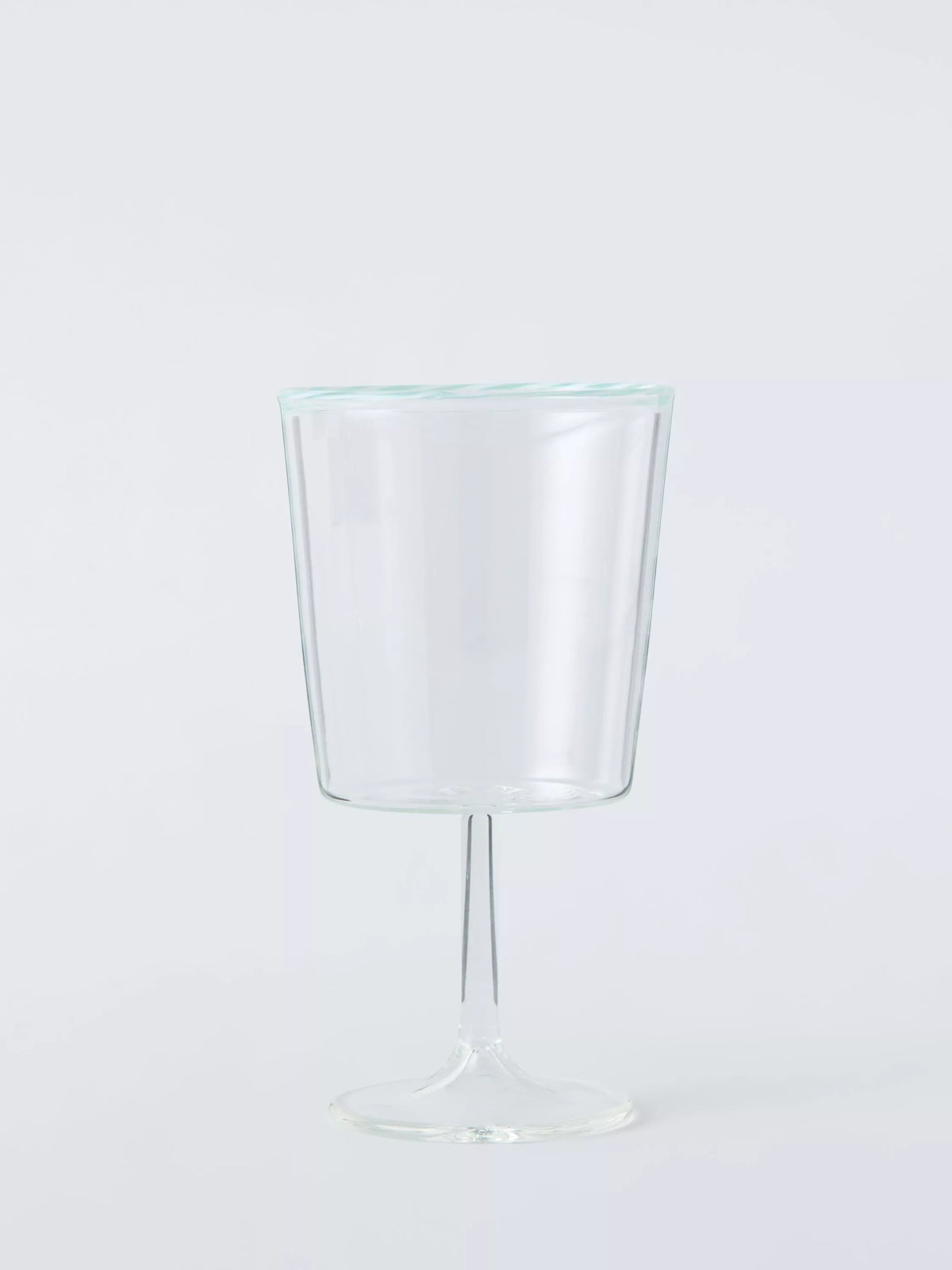 John Lewis stripe rim wine glass 310ml light blue clear, UK version