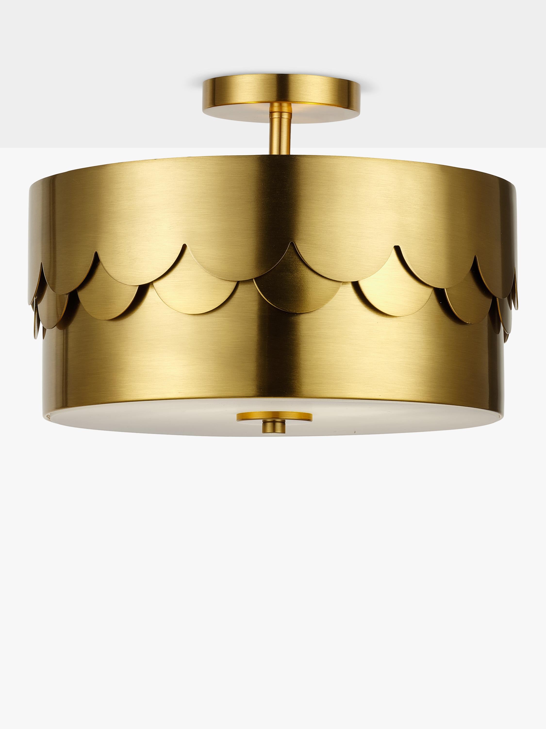 John Lewis Bea Scallop ceiling light brass, imported from the UK