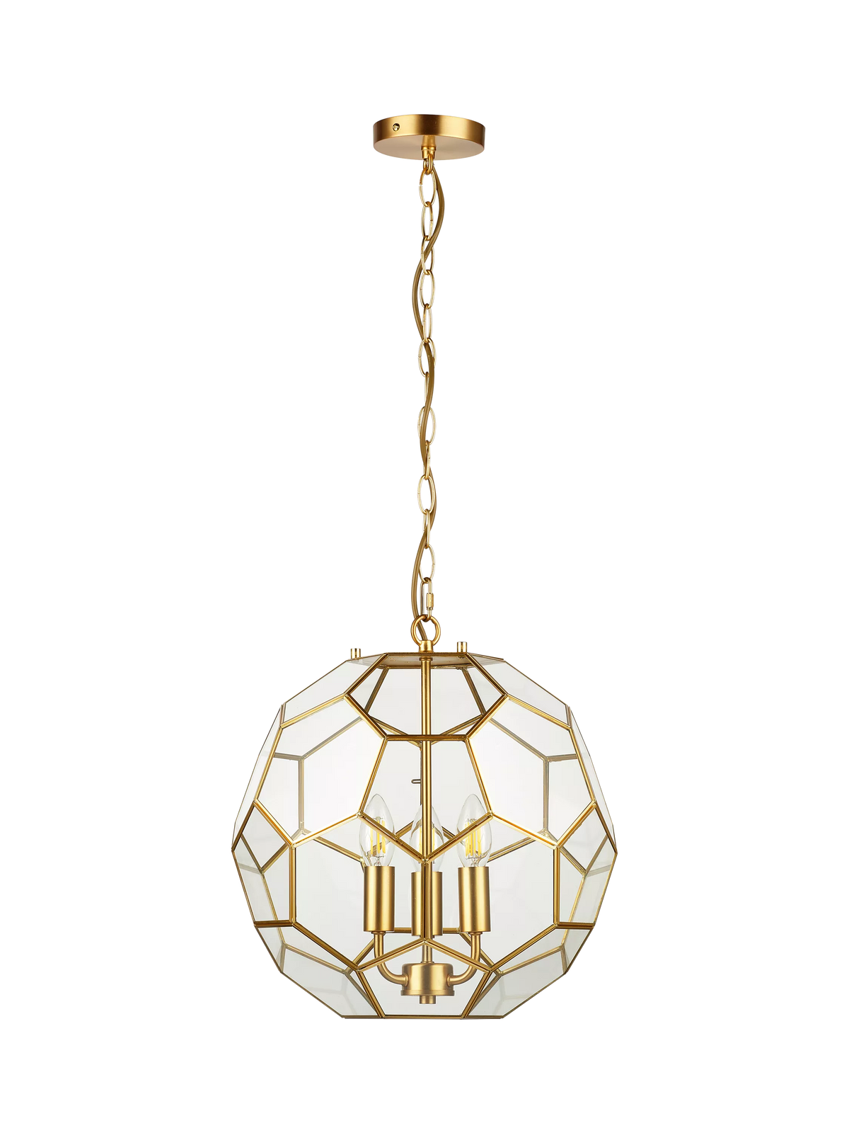 John Lewis geometric glass ball pendant ceiling light gold, UK version