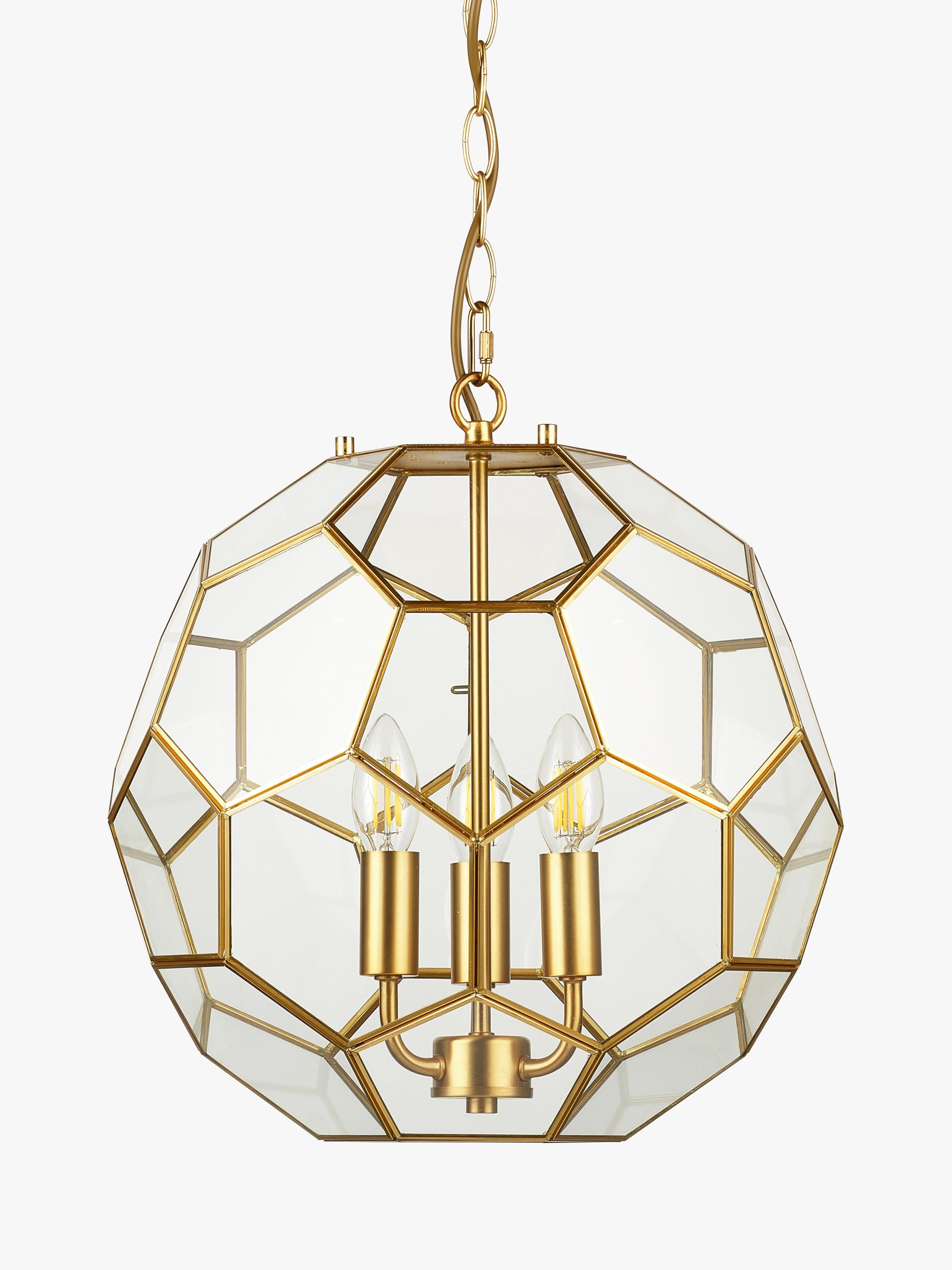 John Lewis geometric glass ball pendant ceiling light gold, UK version